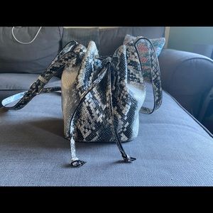 Gap Snakeskin print leather bucket bag